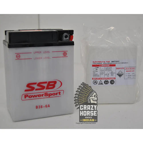 BATTERY  B38-6A 6v for Springfield Indian Chief by SSB B38-6A