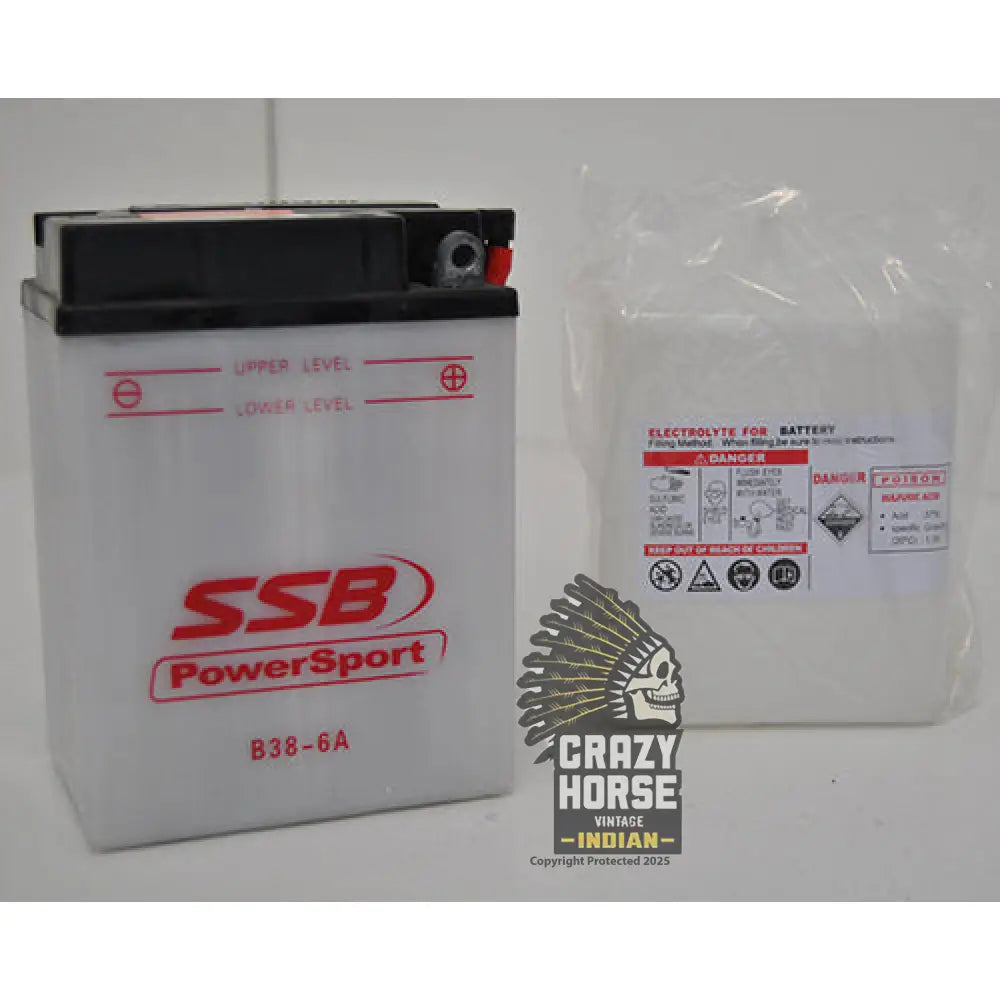 BATTERY  B38-6A 6v for Springfield Indian Chief by SSB B38-6A