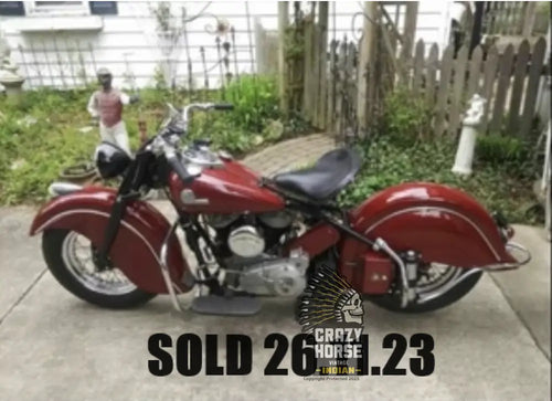 1946 Indian Chief 1200cc Red 3 Speed Matching numbers