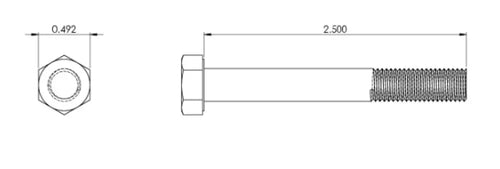 207125 5/16-24 X 2.5 CAD BOLT