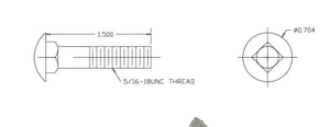 38445 CUPSQ HEX BOLT CAD BATTERY CLAMP