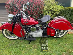 1948 Indian Chief 1200cc 3 speed 12v Cycle electric generator Whitewall tyres & Alloy rack