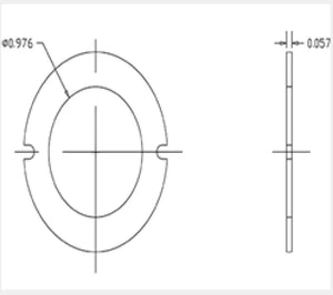 44345 THRUST WASHER, .975 I.D, .057 thick, Flywheel