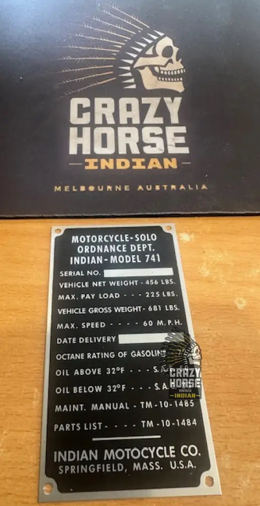 DATA PLATE LATE 741