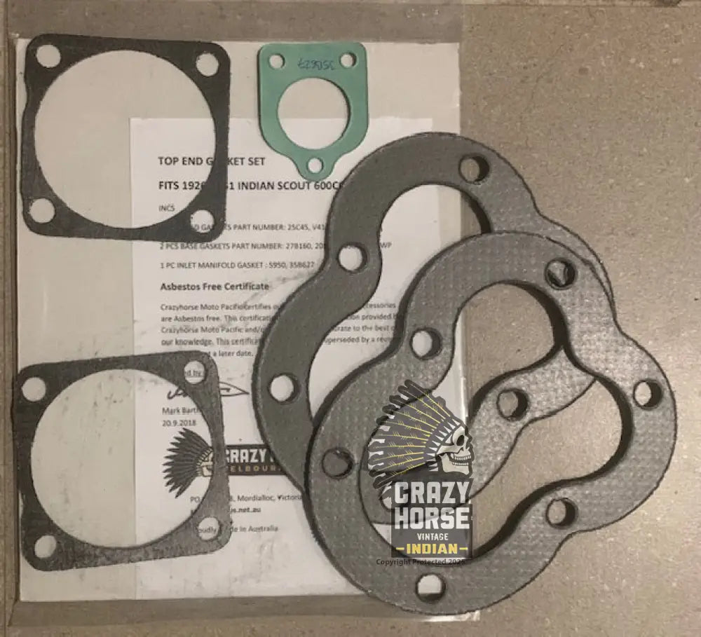 GASKET SET TOP SCOUT 600cc 1926-31