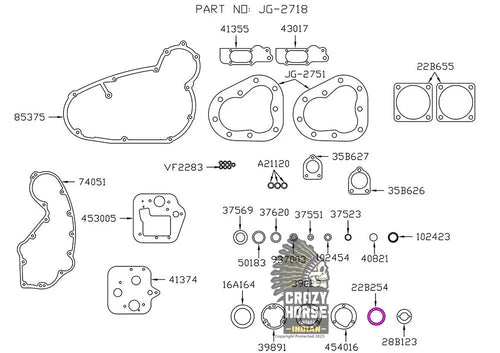 JG-2718 GASKET SET FULL CHIEF WC13-D