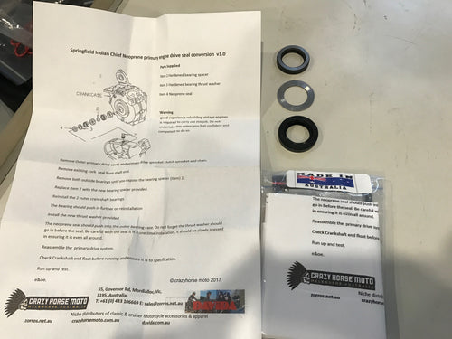 Crank seal primary upgrade kit fits early Indian Chiefs